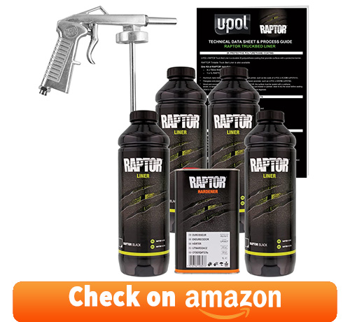 U-Pol Raptor Black Urethane Spray-On Truck Bed Liner Kit w/Free Spray Gun