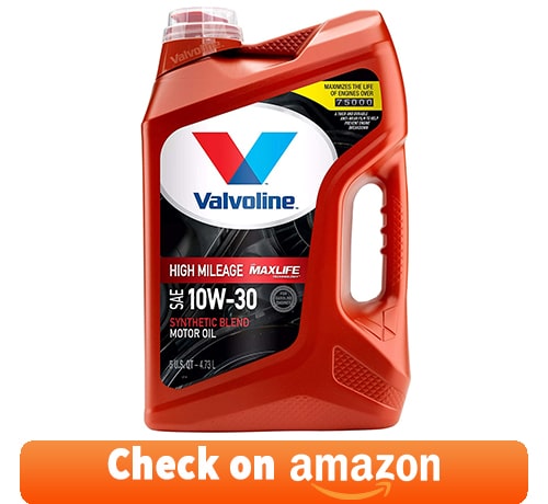 Valvoline High Mileage with MaxLife Technology SAE 10W-30 Synthetic Blend Motor Oil 5 QT - best oil for jeep 4.0